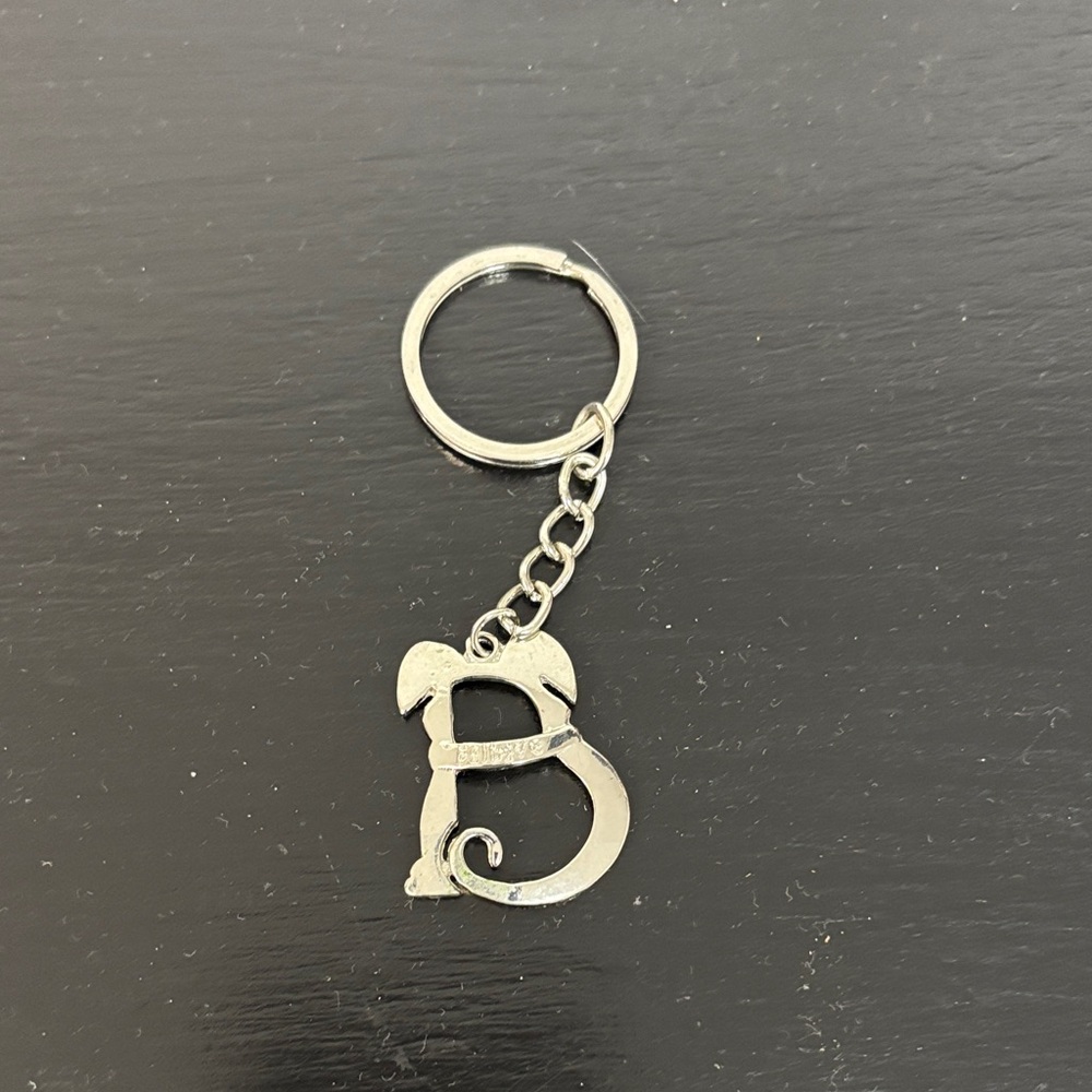 Silver Initial Keychain